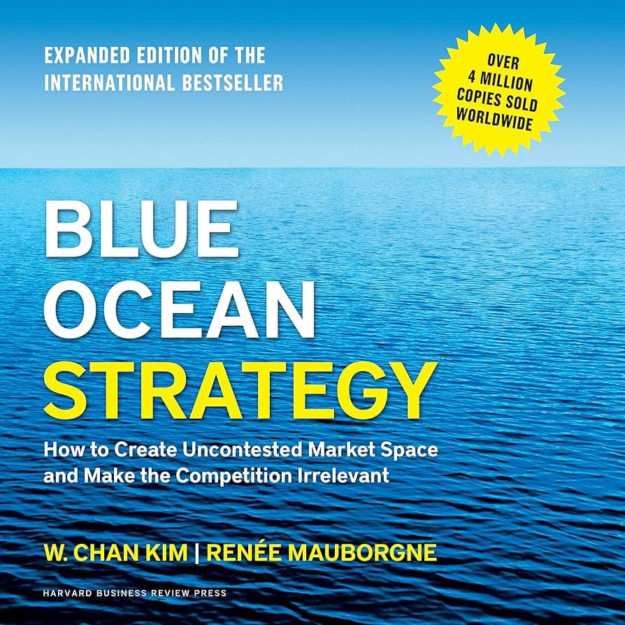 Blue Ocean Strategy book cover with ocean background