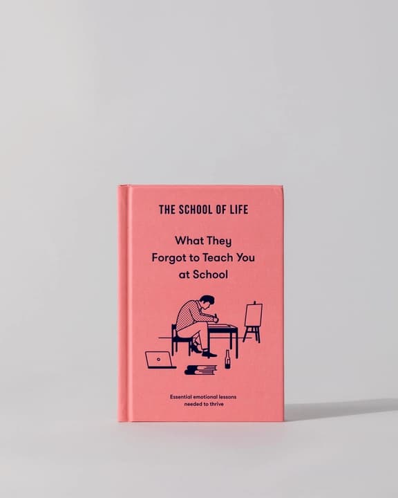 Pink book cover "What They Forgot to Teach You at School" by The School of Life